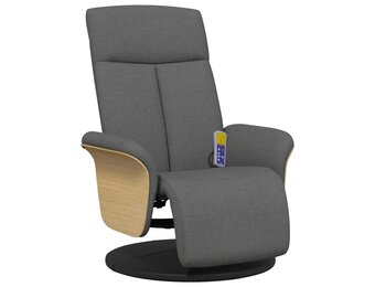 vidaXL Massagestoel verstelbaar met voetensteun stof donkergrijs