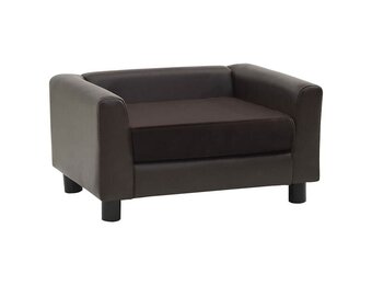 vidaXL Hondenbank 60x43x30 cm pluche en kunstleer bruin