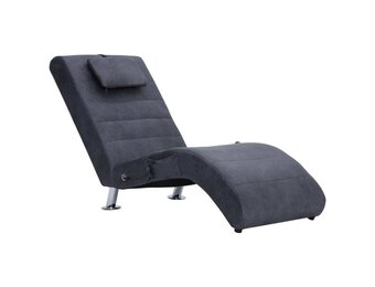 vidaXL Massage Chaise Longue Kunstsuède Grijs - 34% Korting!