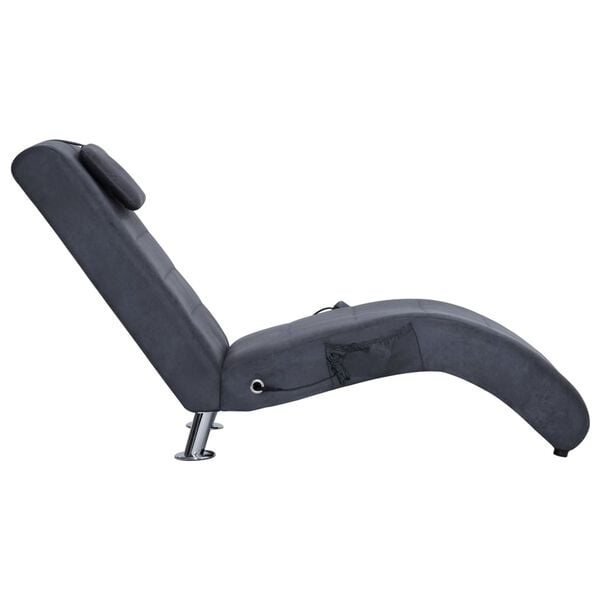 vidaXL Massage Chaise Longue Kunstsuède Grijs - 34% Korting!