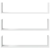 VidaXL Wandschappen 3 stuks Wit - 25% Korting!