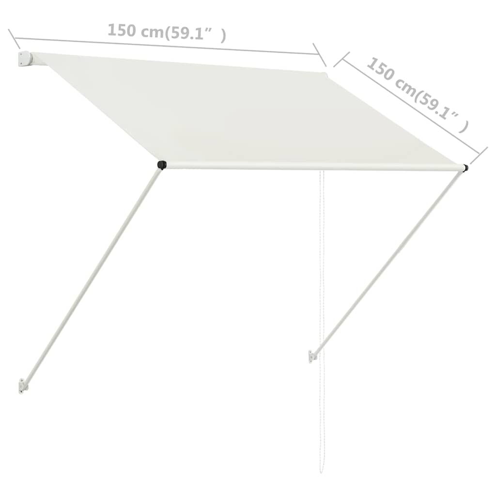 vidaXL Uittrekbare Luifel 150x150 cm Crème - 49% Korting!