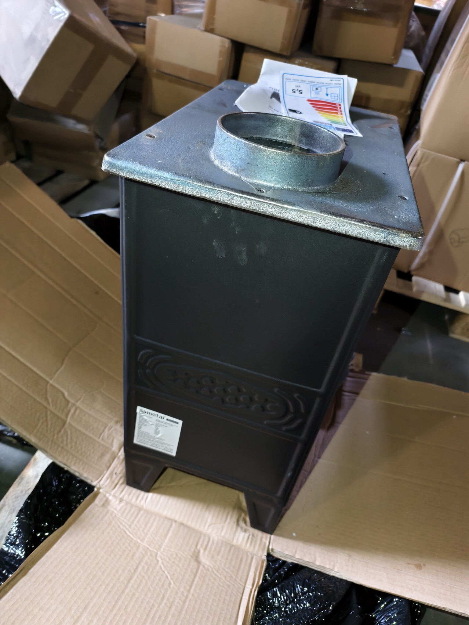 Houtfornuis Zwart 5,5 kW - 59% Korting! Verwarmt 50m²