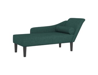 vidaXL Donkergroene Chaise Longue met Kussens - 34% Korting