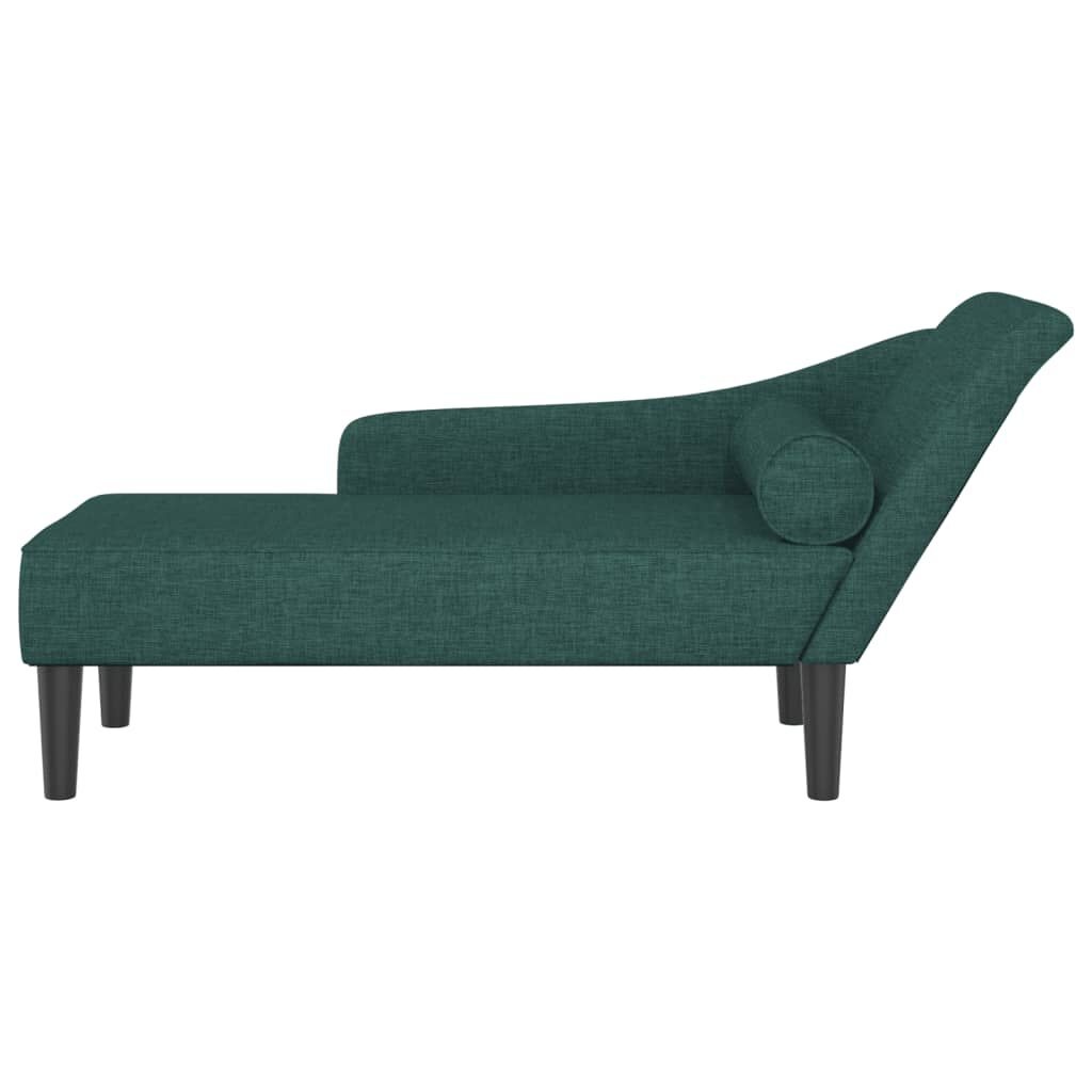 vidaXL Donkergroene Chaise Longue met Kussens - 34% Korting