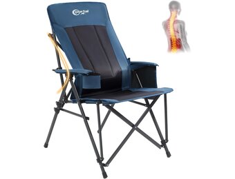 Opvouwbare Kampeerstoel met Lendensteun - 180KG - 27% Korting!