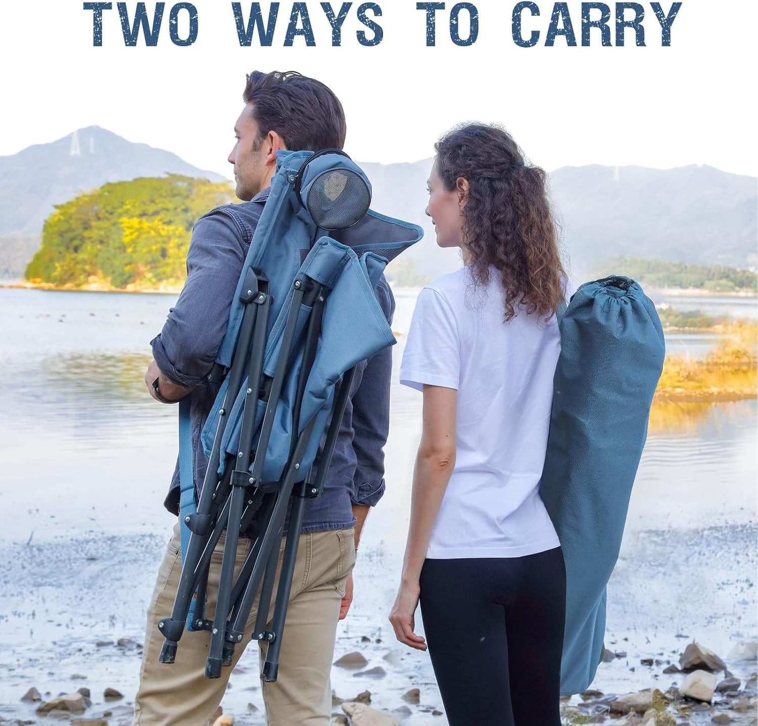 Opvouwbare Kampeerstoel met Lendensteun - 180KG - 27% Korting!