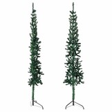 vidaXL Halve Kunstkerstboom Smal 120 cm Groen - 17% Korting!