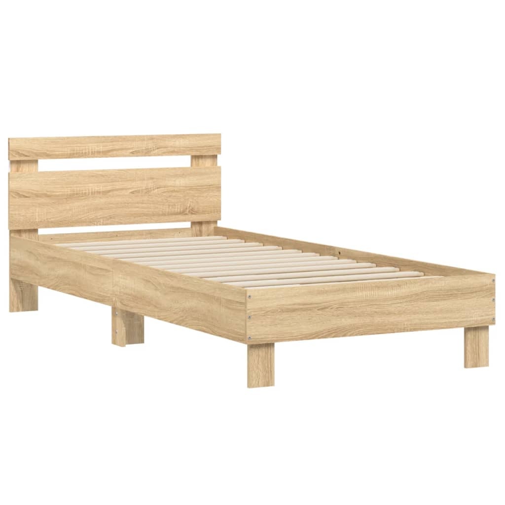 VidaXL Bedframe met LED 75x190 cm Sonoma Eiken - 33% Korting