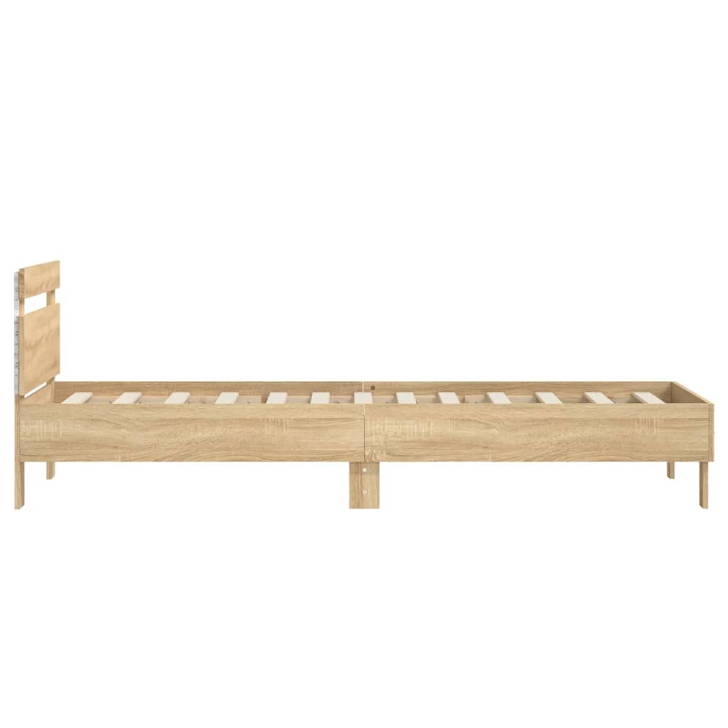 VidaXL Bedframe met LED 75x190 cm Sonoma Eiken - 33% Korting