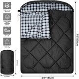 Dubbele Slaapzak Winter 0°C - Katoen Flanel & Waterdicht (-10°C) - 29% Korting