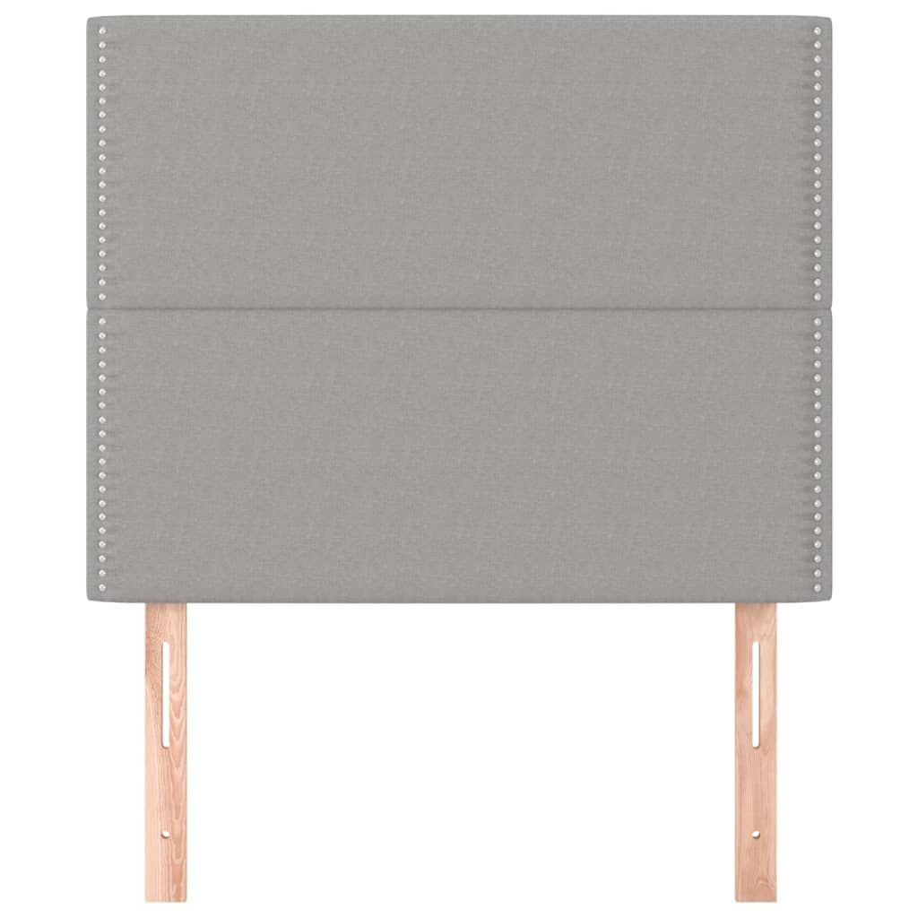 vidaXL Hoofdborden 2 st 80x5x78/88 cm stof lichtgrijs