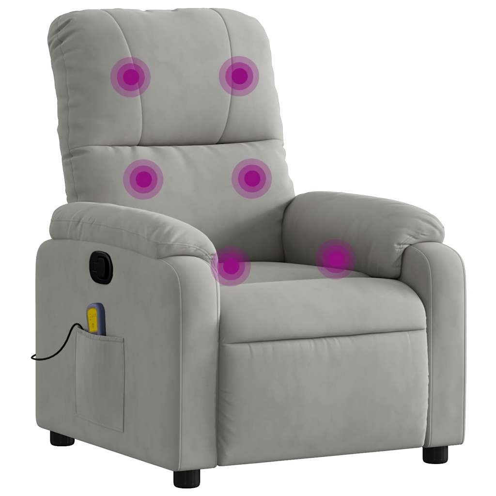 vidaXL Massagestoel Microvezel Lichtgrijs - 34% Korting