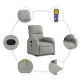 vidaXL Massagestoel Microvezel Lichtgrijs - 34% Korting