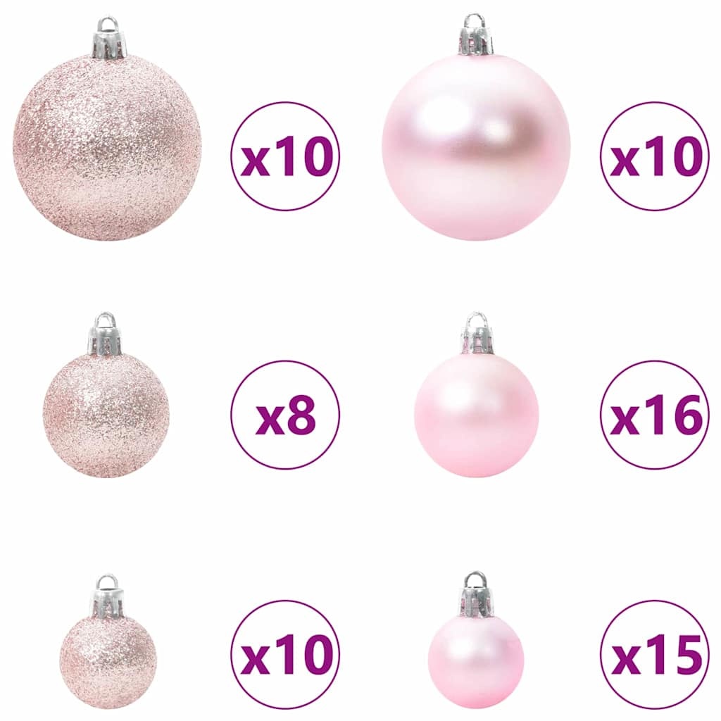 vidaXL Kerstbal Set 300 LED 120 Stuks Roze - 27% Korting