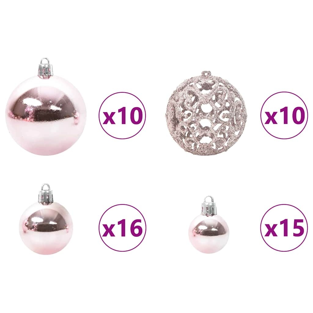 vidaXL Kerstbal Set 300 LED 120 Stuks Roze - 27% Korting