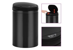 VidaXL Sensor Prullenbak 30L Zwart - 40% Korting!