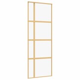 vidaXL Schuifdeur 76x205cm Glas/Aluminium Goudkleurig - 34% Korting!