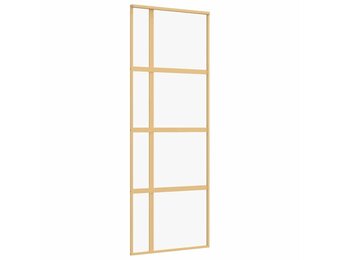 vidaXL Schuifdeur 76x205cm Glas/Aluminium Goudkleurig - 34% Korting!