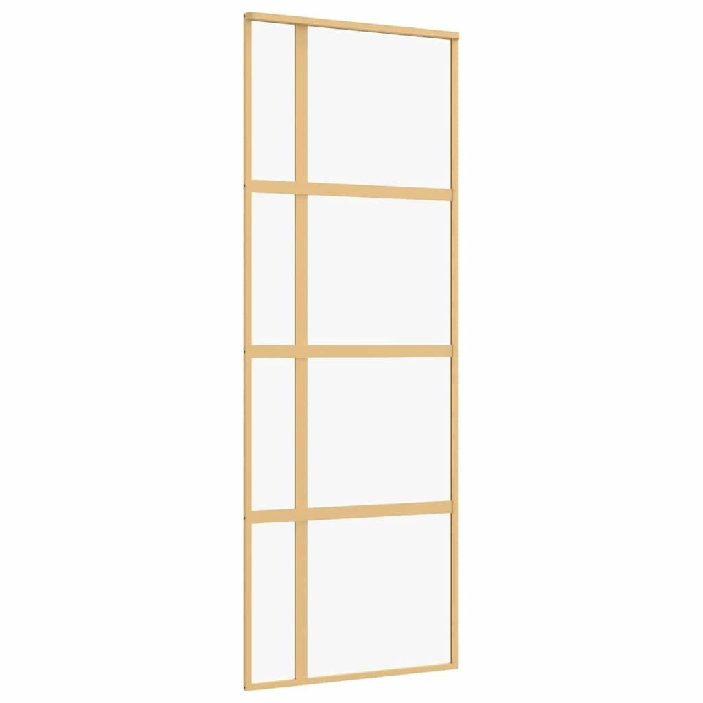 vidaXL Schuifdeur 76x205cm Glas/Aluminium Goudkleurig - 34% Korting!