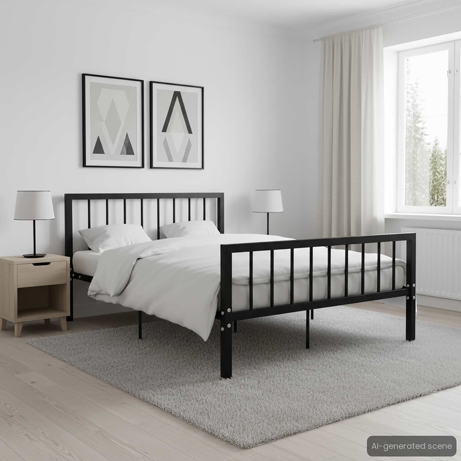 vidaXL Metalen Bedframe Zwart 120x200 cm - 41% Korting!