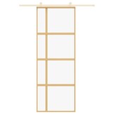 vidaXL Schuifdeur 76x205cm Glas/Aluminium Goudkleurig - 34% Korting!