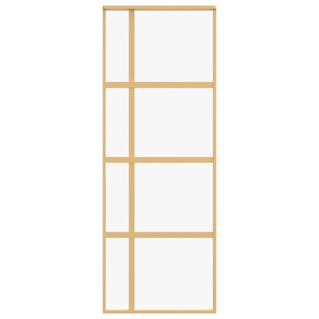 vidaXL Schuifdeur 76x205cm Glas/Aluminium Goudkleurig - 34% Korting!