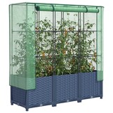 Verhoogde plantenbak met kas 120x40x138cm Rattanlook - 34% Korting!