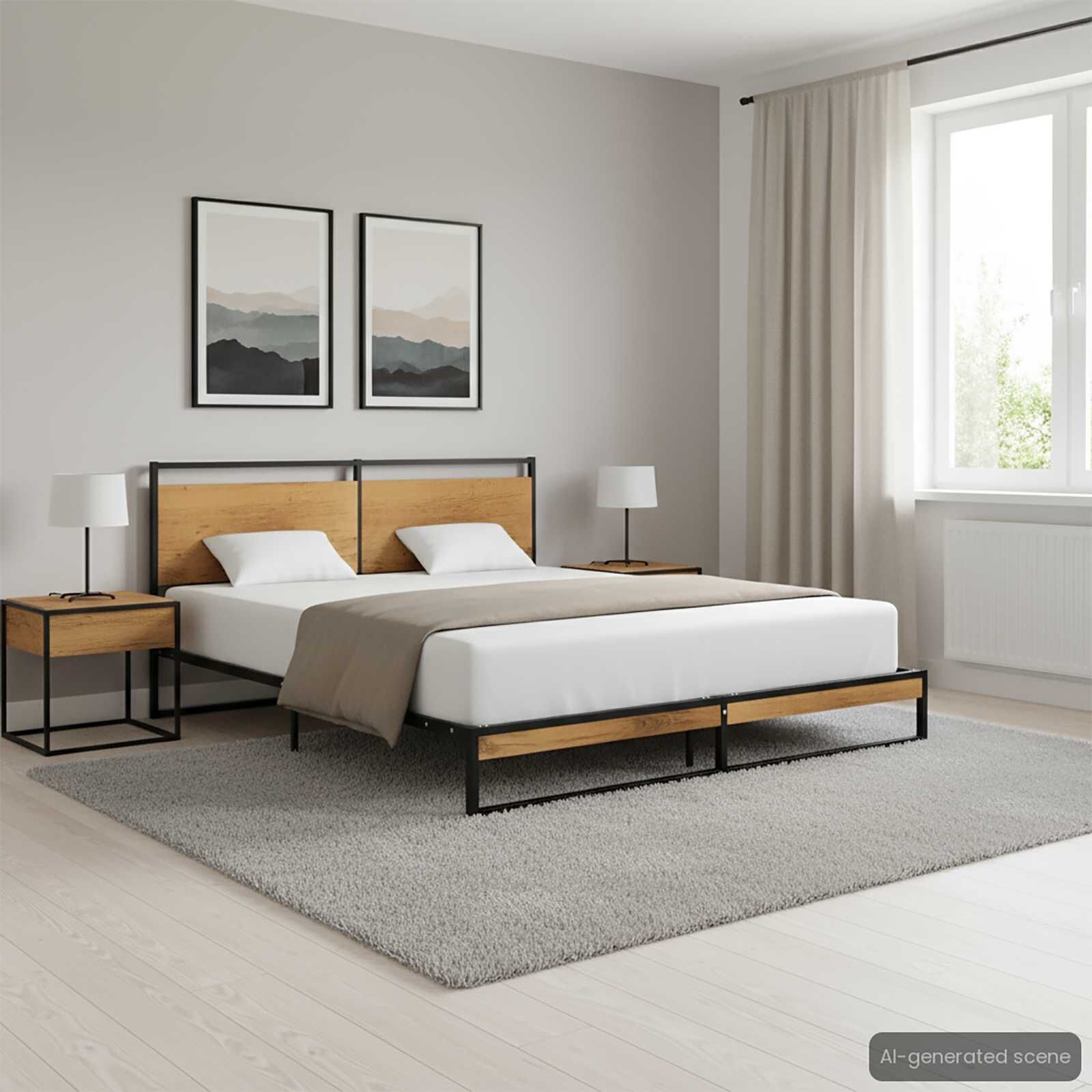 vidaXL Bedframe Metaal Zwart 160x200 cm | -34%