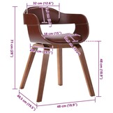 Eetkamerstoel Bruin Kunstleer & Gebogen Hout - 59% Korting!