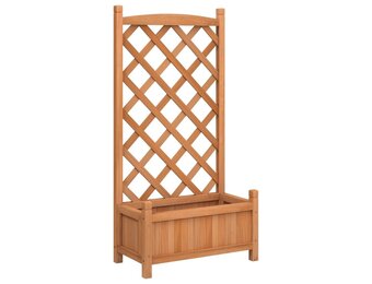 vidaXL Plantenbak met Latwerk - Massief Vurenhout (Bruin) - 27% Korting!