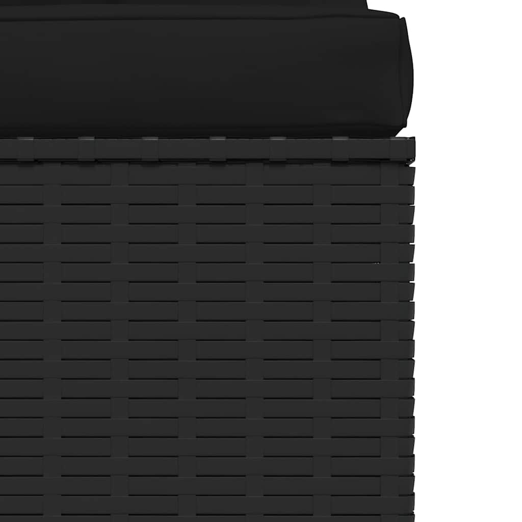 vidaXL Tuinmiddenbank met kussens poly rattan zwart