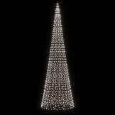 vidaXL LED-kerstboom aan vlaggenmast 1534 LEDs koud wit 500 cm