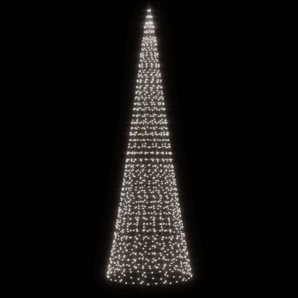 vidaXL LED-kerstboom aan vlaggenmast 1534 LEDs koud wit 500 cm