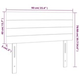 vidaXL Hoofdbord 90x5x78/88 cm fluweel donkergrijs