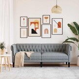 vidaXL Driezitsbank Lichtgrijs - 29% Korting