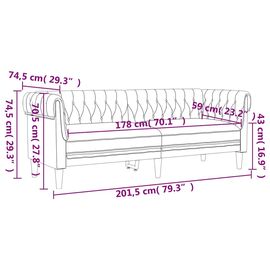vidaXL Driezitsbank Lichtgrijs - 29% Korting