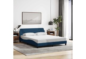 vidaXL Blauw Bedframe met Hoofdeinde (160x200 cm) - 29% Korting