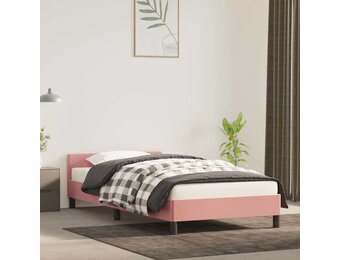 vidaXL Bedframe met hoofdeinde zonder matras 100x200 cm fluweel roze