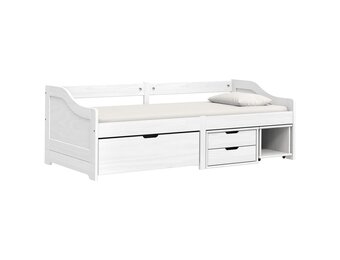 vidaXL Slaapbank IRUN - 90x200 cm Grenenhout Wit - 55% Korting!