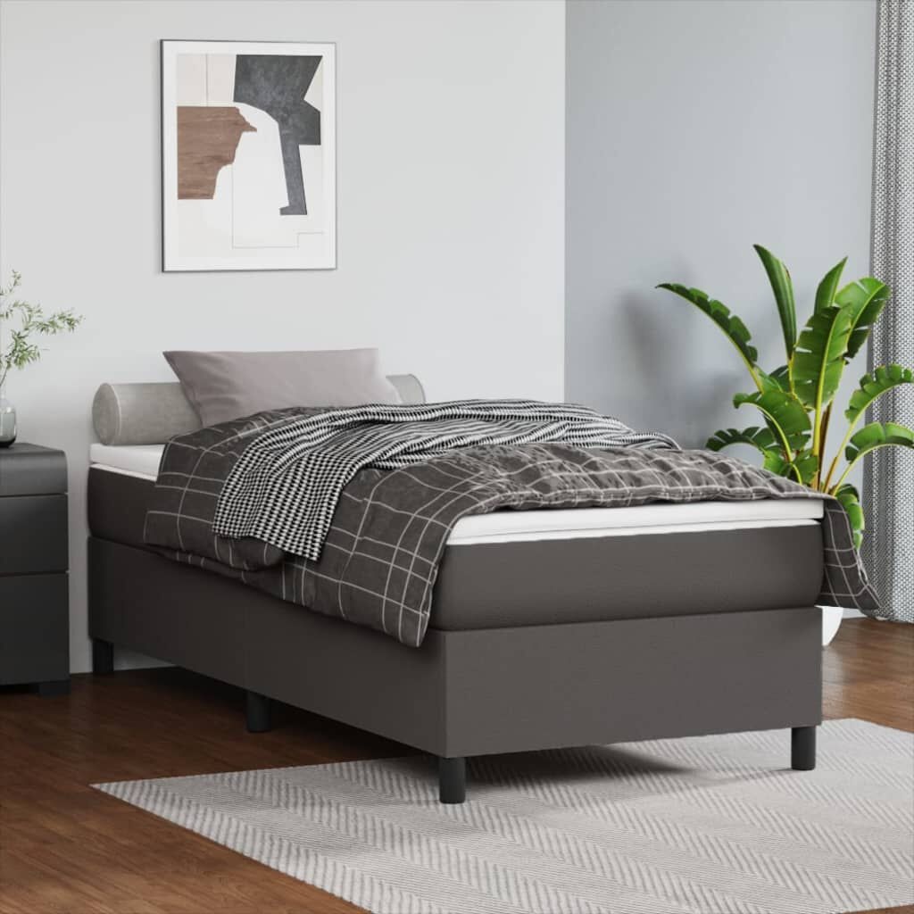 VidaXL Bedframe Kunstleer Grijs 100x200 cm - Nu 28% Korting!