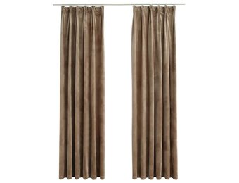 VidaXL Verduisterende Gordijnen Fluweel Beige 2 st (25% korting)