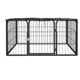 vidaXL Hondenkennel 4 panelen - Zwart - 28% Korting