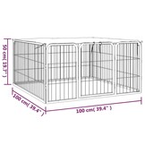 vidaXL Hondenkennel 4 panelen - Zwart - 28% Korting