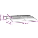 vidaXL Deurluifel Zwart Polycarbonaat 150x100cm - 33% Korting!