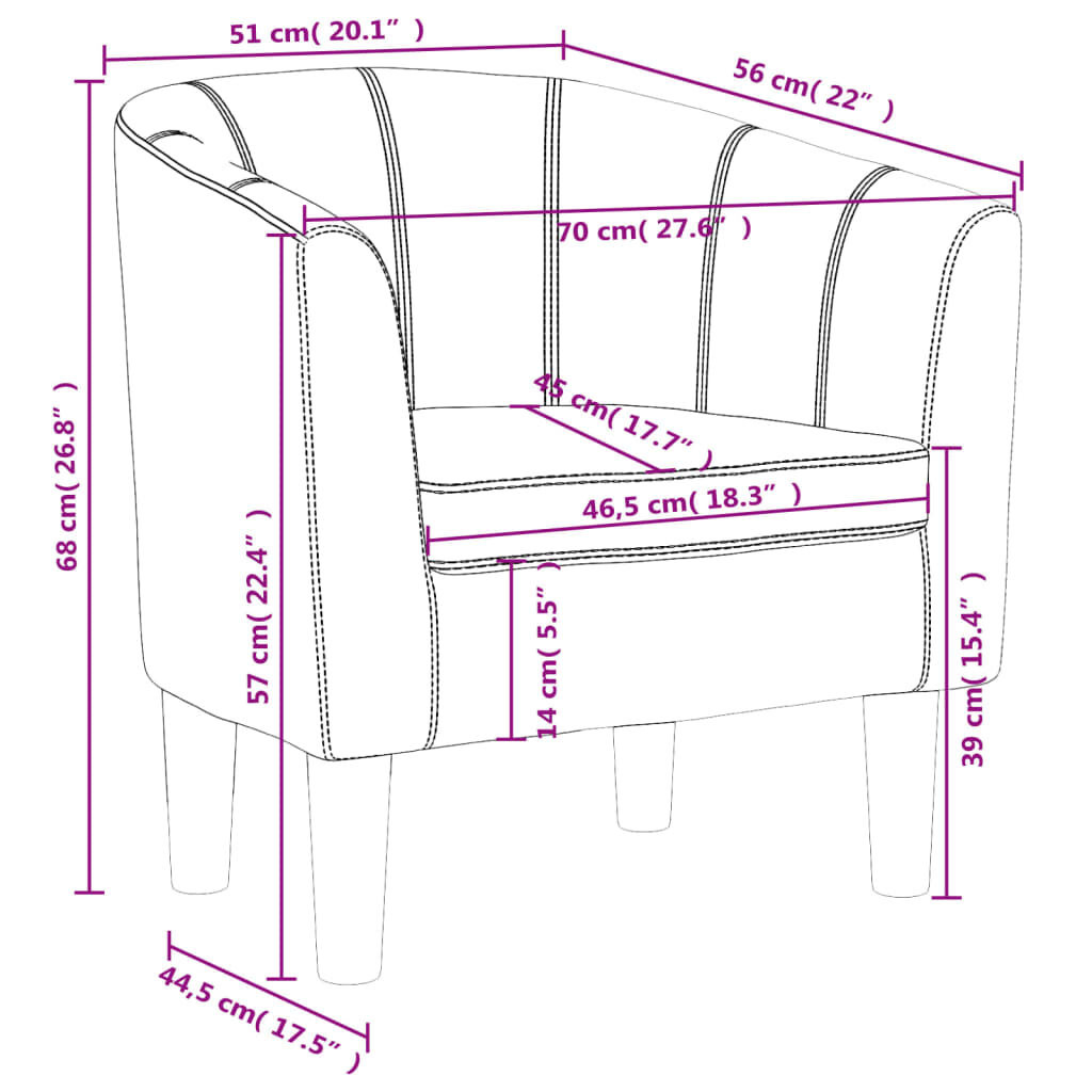 VidaXL Kuipstoel Kunstleer Bruin - 34% Korting!