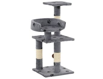 vidaXL Kattenkrabpaal met sisal krabpalen 65 cm pootafdrukken grijs