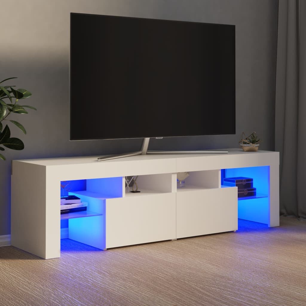 vidaXL TV-meubel Wit met LED | 67% Korting