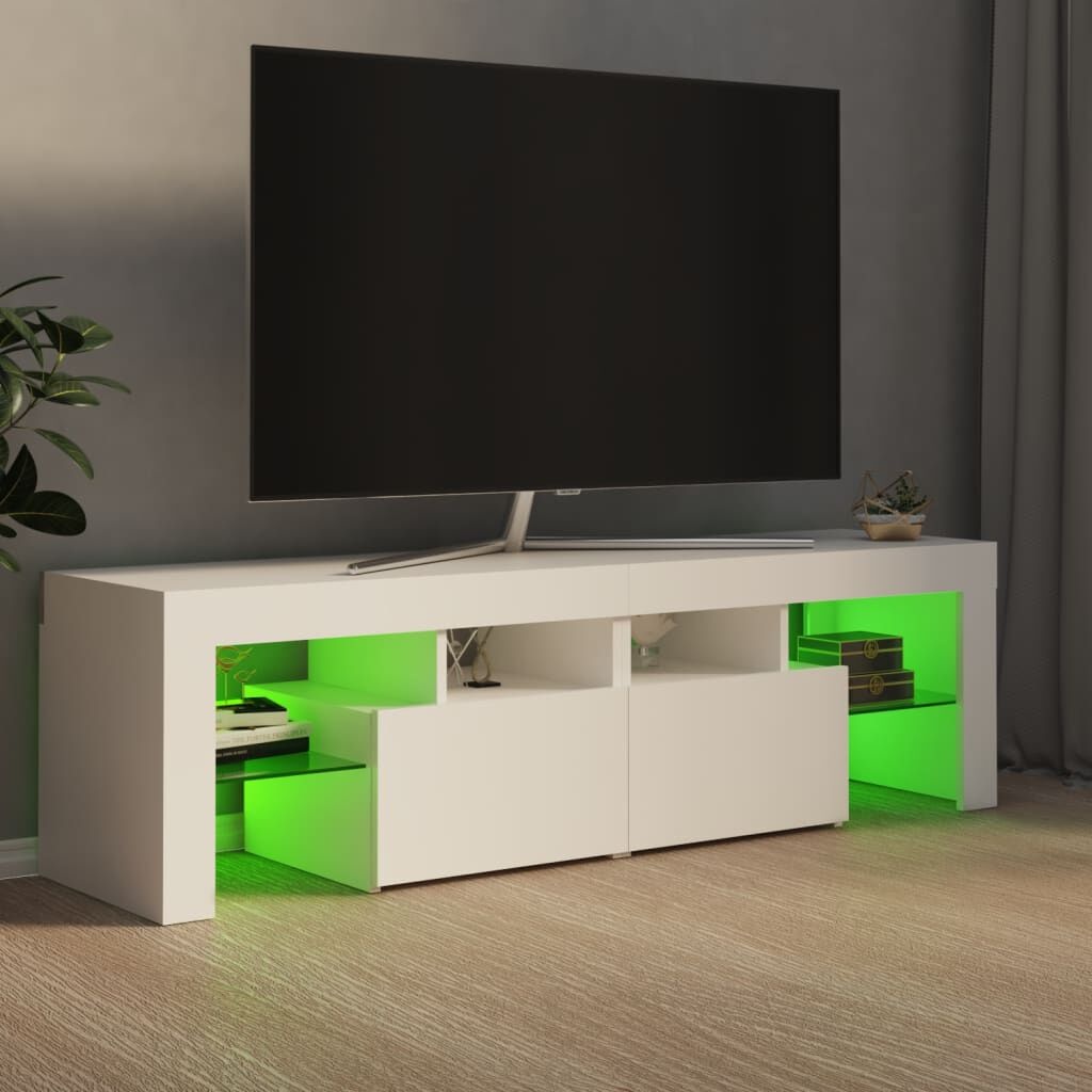 vidaXL TV-meubel Wit met LED | 67% Korting