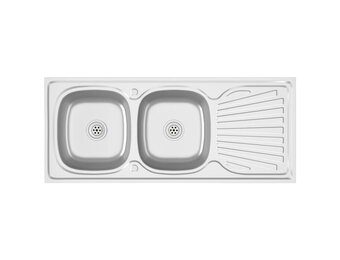 VidaXL Dubbele RVS Keukengootsteen 120cm - 34% Korting